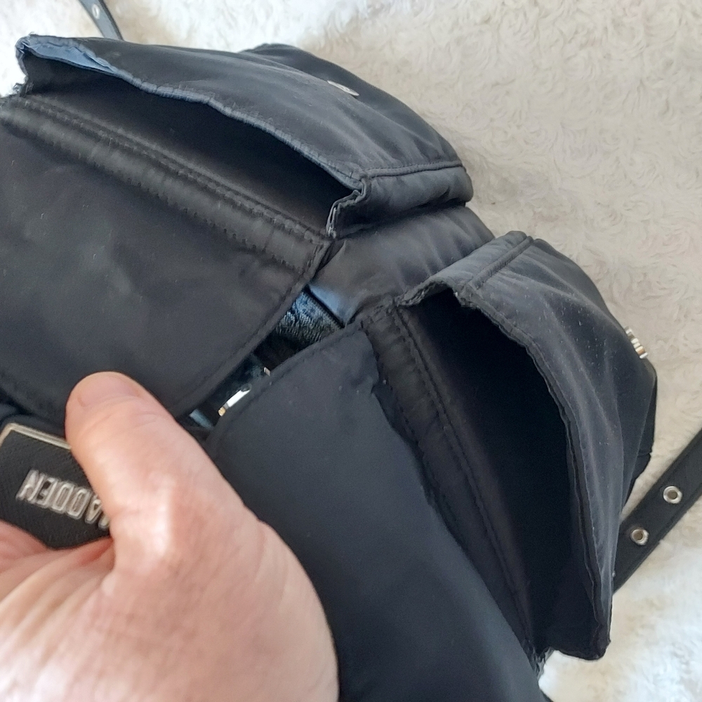 Steve Madden Broo Nylon Backpack Black Silver Hardware Academia Career - Picture 7 of 14